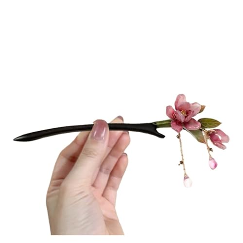 Haarstab 2 stücke Temperament Quaste Lotus Blume Holz frauen Haarnadel Nische Design Handgemachte Antike Stil von GHHZML