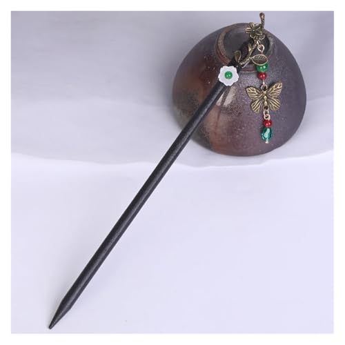 Haarstab 2 stücke Vintage Holz Blume Quaste Haarnadel for Frauen Mädchen Antike Haar Stick Haar Clip Kostüm Haar Zubehör Pins(Style 02) von GHHZML