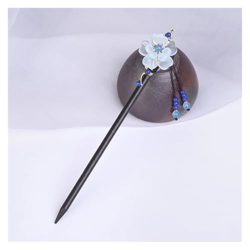 Haarstab 2 stücke Vintage Holz Blume Quaste Haarnadel for Frauen Mädchen Antike Haar Stick Haar Clip Kostüm Haar Zubehör Pins(Style 03) von GHHZML