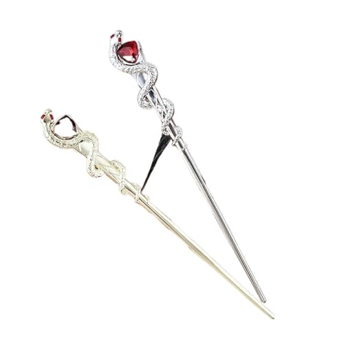Haarstab 2 stücke Zirkon Haar Stick Geist Schlange Schmetterling Einfache Aufgerollt Haar Legierung Haarnadeln Kopfschmuck Frauen Schmuck(Color 04) von GHHZML