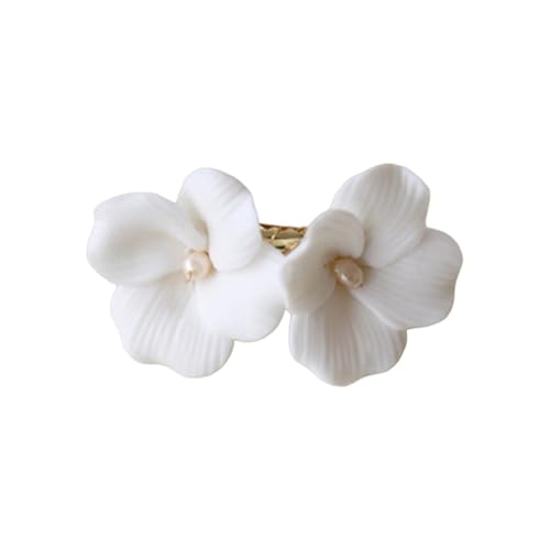 Haarstab Einfache weiße Keramik Blumen Haarnadeln Clips Braut Pins Hochzeit Schmuck Frauen Stück Hochzeit(Color-07) von GHHZML