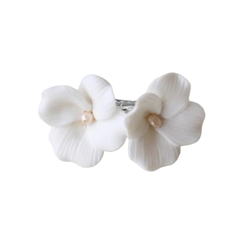 Haarstab Einfache weiße Keramik Blumen Haarnadeln Clips Braut Pins Hochzeit Schmuck Frauen Stück Hochzeit(Color-08) von GHHZML