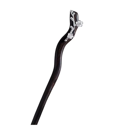 Haarstab Reinem Silber Frauen Männer Retro Haarnadel Ebenholz Holz Plum Blossom Haar Zubehör Schmuck von GHHZML