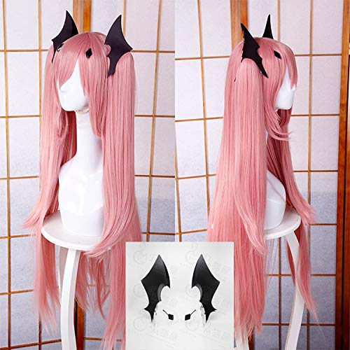 100cm 39" Long Pink Krul Tepes Heat Resistant Ponytail Hair Anime Owari no Seraph Of The End Cosplay Costume Wig + Free Wig Cap von GHK