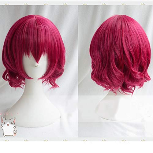 Anime Akatsuki Nein Yona Yona Rollenspiel Perücken Kurze Rose Rot Lockig Hitzebeständiges Haar Cosplay Kostüm Perücke AZ-994 von SKYXD