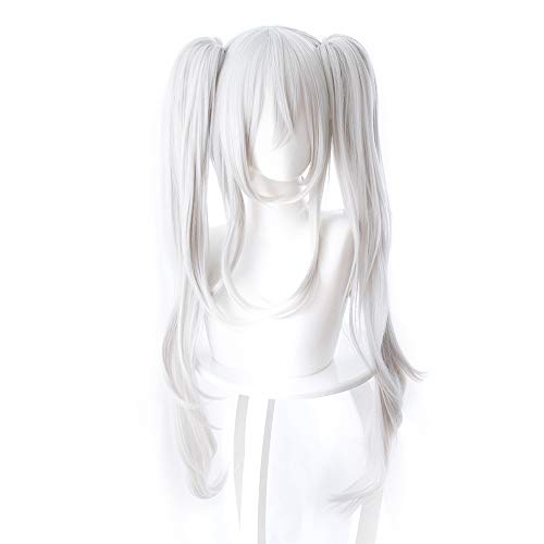 Anime Azur Lane Cosplay Wig 80cm Silver White Long Heat Resistant Synthetic Wig Azur Lane Vampire Wig Halloween + Wig Cap von GHK
