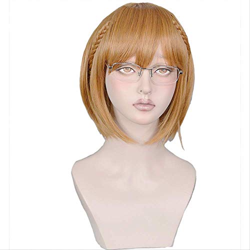 Anime Chio's School Road Chio Miyamo Wig Cosplay Short Heat Resistant Synthetic Hair Wig + Wig Cap+Glasses von GHK