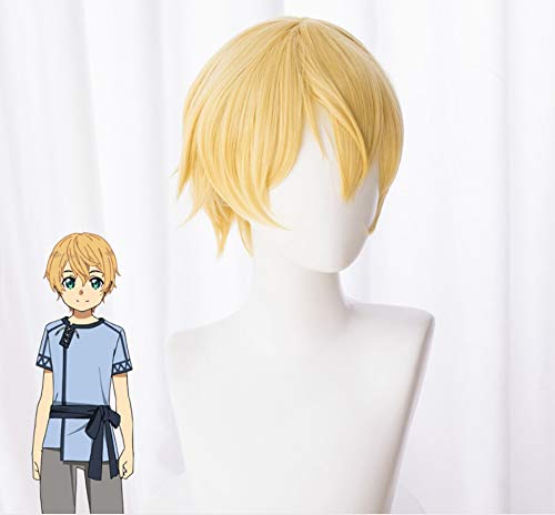 Anime Sword Art Online Alicization SAO Eugeo Cosplay Wig Hair Eugeo Synthesis Thirty-two Short Fluffy Costume Wigs + Wig Cap von GHK
