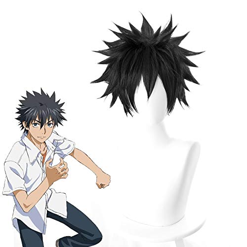 Anime Toaru Majutsu no Index Index-Librorum-Prohibitorum Kamijou Touma Cosplay wig Black Short Synthetic Hair + Wig Cap von GHK