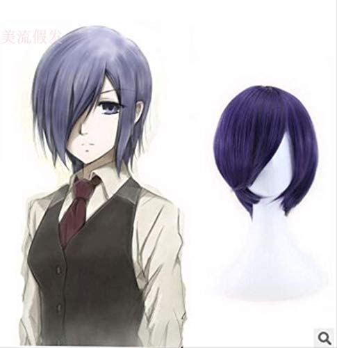 Anime Tokyo Ghoul Touka Kirishima Wig Cosplay Costume Kirishima Toka Short Heat Resistant Synthetic Hair Wig + Wig Cap von GHK