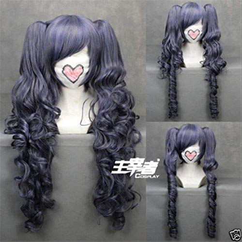 Black Butler Kuroshitsuji Ciel Phantomhive Wig Blue Grey Mix Synthetic Hair Cosplay Wigs With Clip Removable Ponytails + Wig Cap von Buosha
