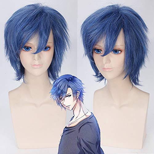 GHK 10 zoll Flauschigen Kurzen Blauen Männlichen Kunsthaar Uta kein Prinz Ichinose Tokiya Anime Cosplay Perücke Für Kostümparty GHK 10 zoll Flauschigen Kurzen Blauen Männlichen Kunsthaar Uta kein Prinz Ichinose Tokiya Anime Cosplay Perücke Für Kostümparty von GHK