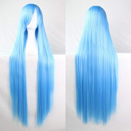 GHK 100 cm Mode Billig Gerade Lange Cosplay Perücke Schwarz Silber Weiß Rot Blau Lila Rosa Grün Synthetische Haar Perücken Für Frauen hellblau GHK 100 cm Mode Billig Gerade Lange Cosplay Perücke Schwarz Silber Weiß Rot Blau Lila Rosa Grün Synthetische Haar Perücken Für Frauen hellblau von GHK