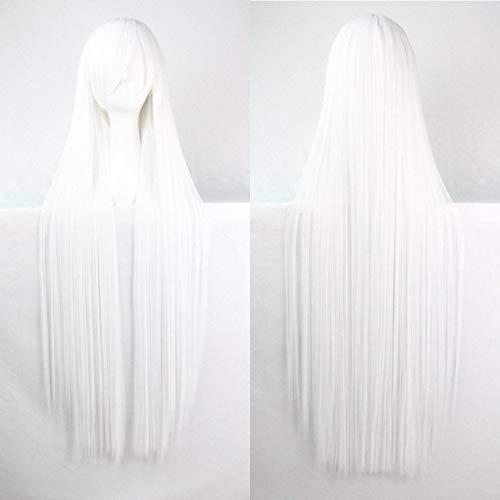 GHK 100 cm Mode Billig Gerade Lange Cosplay Perücke Schwarz Silber Weiß Rot Blau Lila Rosa Grün Synthetische Haar Perücken Für Frauen weiß GHK 100 cm Mode Billig Gerade Lange Cosplay Perücke Schwarz Silber Weiß Rot Blau Lila Rosa Grün Synthetische Haar Perücken Für Frauen weiß von GHK