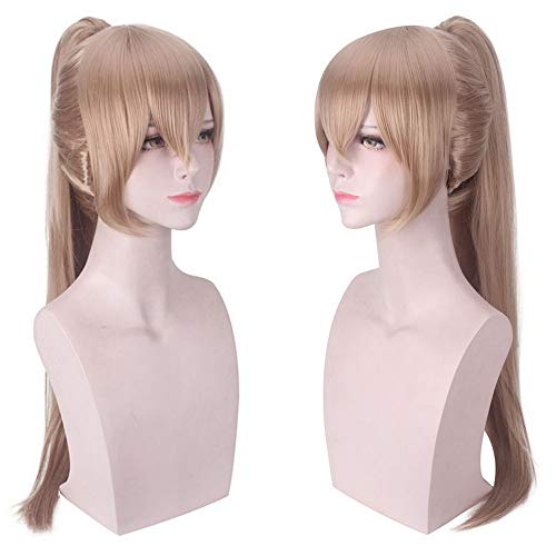 GHK 2019 Braun Blond Lange Gerade Cosplay Perücke Anime Spiel Azur Lane Frauen Hitzebeständige Kunsthaarperücken Mit Klaue Pferdeschwanz von GHK