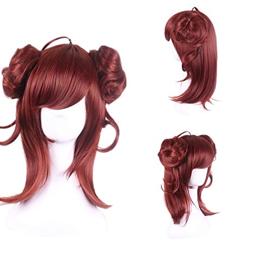 GHK 2019 neue Haarschmuck synthetische Auburn Weinrot Haarschmuck für Onmyoji Pfirsich Dämon Cosplay Perücke Freies Verschiffen von GHK