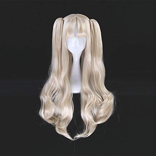 GHK 75 CM Schicksal Großauftrag Ereshkigal Lange Wellenförmige Cosplay Perücke Diener Lancer Clip Auf Pferdeschwänze FGO Blonde Synthetische Haar + Perücke Kappe von GHK