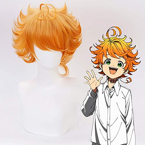 GHK Anime Die Gelobte Neverland 63194 Emma Orange Kurze Lockige Cosplay Perücke Yakusoku keine Neverland Synthetische Haarperücken von GHK