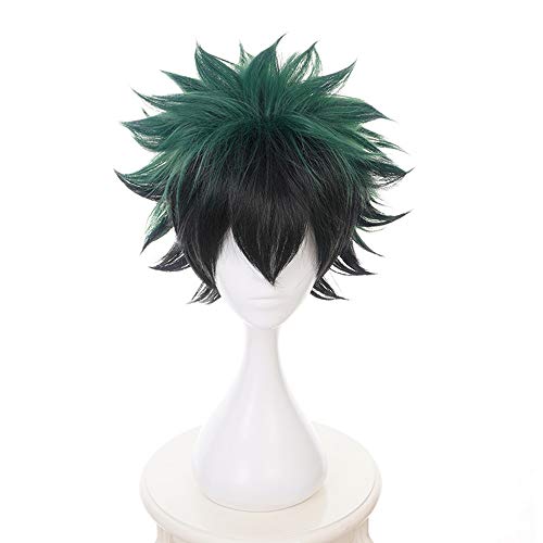 GHK Anime My Hero Academia Boku keine Hiro Izuku Midoriya Kurze Grün Schwarz Ombre Hitzebeständige Cosplay Perücke + freie Kappe von GHK