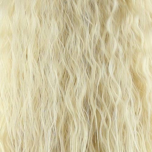 GHK Fluffy Rot Rosa Weiß Orange Grün Blond Braun Lockige Perücke Kunsthaar Anime Cosplay Halloween Kostüm Party Perücken Für Frauen blond von GHK