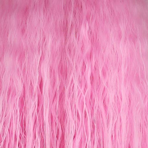 GHK Fluffy Rot Rosa Weiß Orange Grün Blond Braun Lockige Perücke Kunsthaar Anime Cosplay Halloween Kostüm Party Perücken Für Frauen hellrosa von GHK