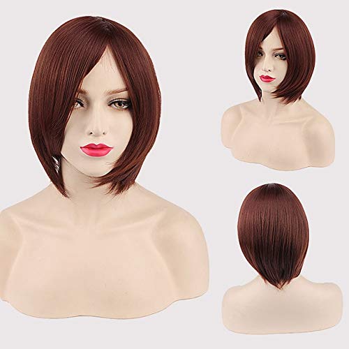 GHK Günstige Synthetische Kurze Cosplay Perücke Lila Rosa Rot Blau Grau Weiß Bob Perücken Für Frauen Hitzebeständige Anime Haar 16 von GHK