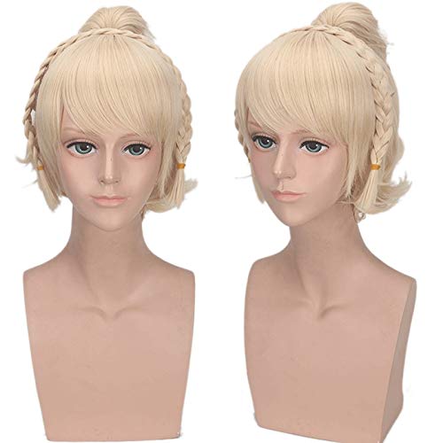 GHK Kingsglaive Final Fantasy XV FF15 Lunafreya Nox Fleuret Luna Kurze Blonde Cosplay Perücke Mit Pferdeschwanz von GHK