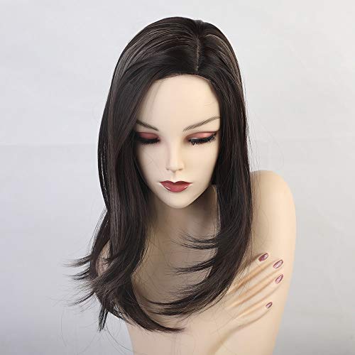 GHK Kurzwelle Kunsthaar Perücken Natürliche Farbmischung Haaransatz Work Party Cosplay Perücken für Frauen Hitzebeständige Faser Perücken von GHK