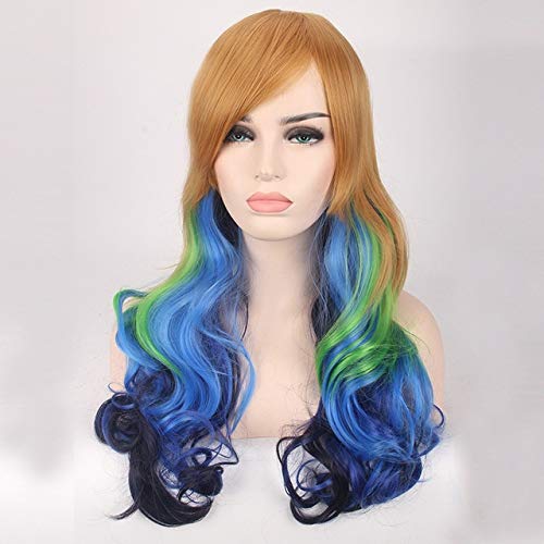 GHK Mode Günstige Harajuku Lolita Cosplay Perücke Lange Wellenförmige My Little Pony Anime Halloween Kostüm Party Ombre Haar Perücken Für Frauen PL-163 von GHK