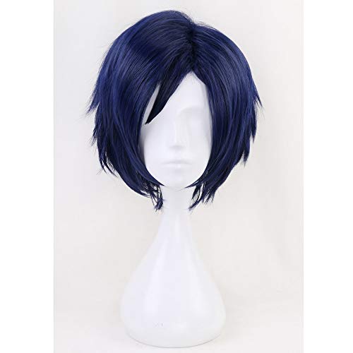 GHK My Hero Academia Iida Tenya Kurz Blau Stil Hitzebeständige Cosplay Perücke + Perücke Kappe von GHK