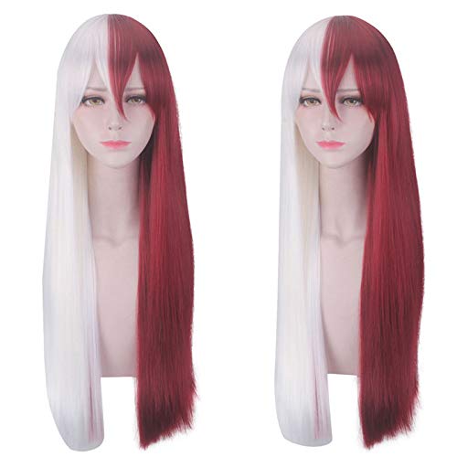 GHK My Hero Academia Todoroki Shoto Lange Perücke Cosplay Kostüm Boku no Hero Academia Rote und Weiße Haare Halloween Party Perücken Für Frauen GHK My Hero Academia Todoroki Shoto Lange Perücke Cosplay Kostüm Boku no Hero Academia Rote und Weiße Haare Halloween Party Perücken Für Frauen von GHK