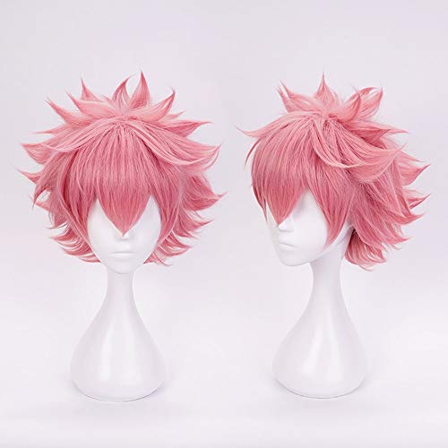 GHK My Hero Akademie Boku no Hero Academia Mina Ashido Natürliche Welle Kurzes Rosa Haar Männer Frauen Synthetische Cosplay Perücke von GHK