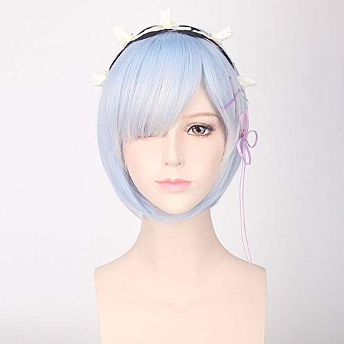 GHK Rem Ram Anime Cosplay Perücke Blau Rosa Haar Re: Leben in einer anderen Welt von Null Synthetische Halloween Kurze Bob Perücken Für Frauen blaue Perücke Kopfbedeckungen GHK Rem Ram Anime Cosplay Perücke Blau Rosa Haar Re: Leben in einer anderen Welt von Null Synthetische Halloween Kurze Bob Perücken Für Frauen blaue Perücke Kopfbedeckungen von GHK
