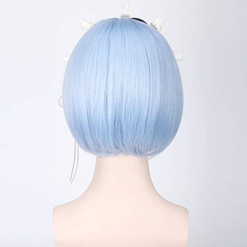 GHK Rem Ram Anime Cosplay Perücke Blau Rosa Haar Re: Leben in einer anderen Welt von Null Synthetische Halloween Kurze Bob Perücken Für Frauen nur blaue Perücke GHK Rem Ram Anime Cosplay Perücke Blau Rosa Haar Re: Leben in einer anderen Welt von Null Synthetische Halloween Kurze Bob Perücken Für Frauen nur blaue Perücke von GHK