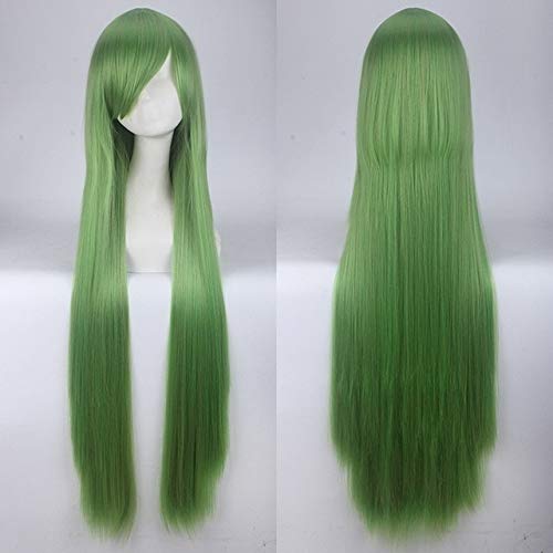 GHK Rose Net 100 cm Lange Gerade Anime Cosplay Perücke Kostüm Kunsthaar Blau Orange Lila Grau Blau Silber Weiß Frau Perücken + Kappe 055 von GHK
