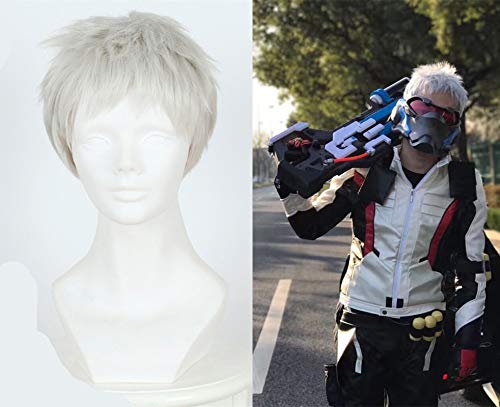 GHK Soldat 76 Silber kurze Perücke Comic-Con Soldat 76 Cosplay Silber Grau Haar Phantasie Kostüme Spiel OW GHK Soldat 76 Silber kurze Perücke Comic-Con Soldat 76 Cosplay Silber Grau Haar Phantasie Kostüme Spiel OW von GHK