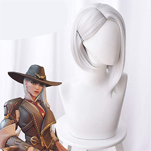 GHK Splitter Weiße Farbe Spiel Ashe Cosplay PerückenHitzebeständige Kunsthaar Perucas Frauen Cosplay Perücke von GHK