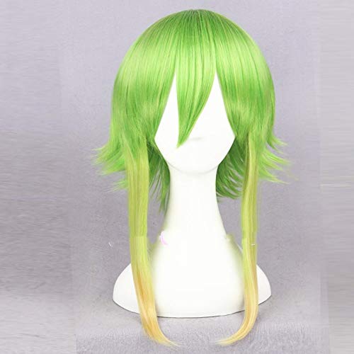 Vocaloid Gumi Megpoid 35cm/14" Golden Green Ombre Short Layered Fluffy Synthetic Hair Cosplay Wigs For Party+wig cap Vocaloid Gumi Megpoid 35cm/14" Golden Green Ombre Short Layered Fluffy Synthetic Hair Cosplay Wigs For Party+wig cap von GHK