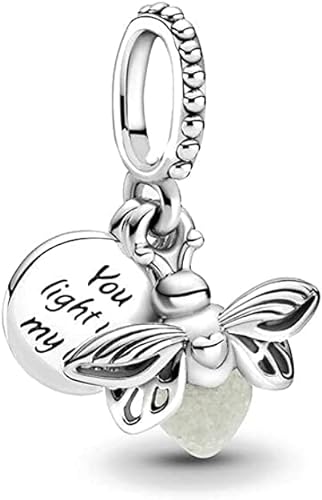 GHMIOU Familie Liebe 925 Sterling Silber 5A Zirkonia Charm Anhänger für Armband Charm Bead Pendant für Europäische Armbänder Halsketten Schmuck Geschenk für Damen Frauen (Firefly) von GHMIOU