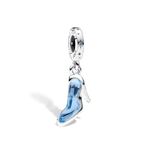 GHMIOU Charm-Anhänger aus 925er-Sterlingsilber, für Armbänder, Halsketten, Filmhelden und Blumen, Cartoon-Charms, Schmuck, Geschenk für Frauen und Mädchen (Glass Slipper) von GHMIOU