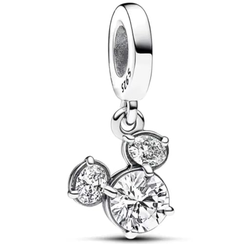 GHMIOU Charm-Anhänger aus 925er-Sterlingsilber, für Armbänder, Halsketten, Filmhelden und Blumen, Cartoon-Charms, Schmuck, Geschenk für Frauen und Mädchen (Sparkling Head) von GHMIOU