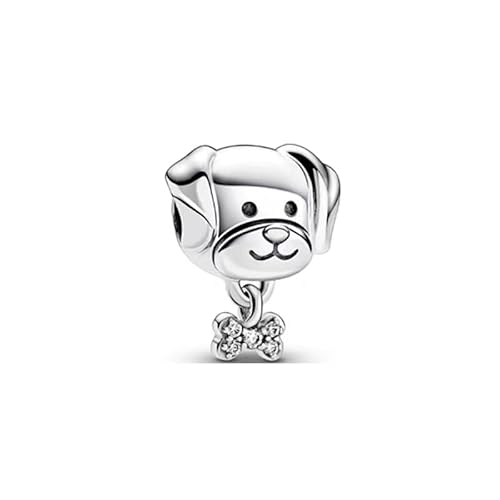 GHMIOU Charm-Anhänger aus 925er-Sterlingsilber, für Armbänder, Halsketten, Filmhelden und Blumen, Cartoon-Charms, Schmuck (Pet dog) von GHMIOU