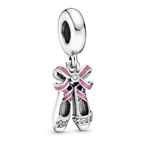 GHMIOU Charm-Anhänger aus 925er-Sterlingsilber, für Armbänder, Halsketten, Filmhelden und Blumen, Cartoon-Charms, Schmuck (Ballerina) von GHMIOU