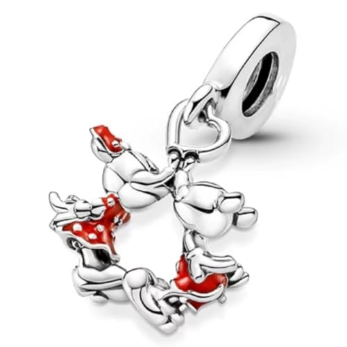 GHMIOU Charm-Anhänger aus 925er-Sterlingsilber, für Armbänder, Halsketten, Filmhelden und Blumen, Cartoon-Charms, Schmuck (Kissing) von GHMIOU