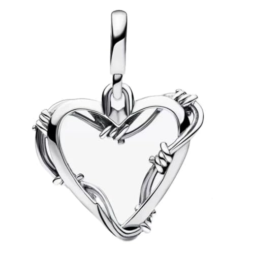 GHMIOU Familie Liebe 925 Sterling Silber 5A Zirkonia Charm Anhänger für Armband Charm Bead Pendant für Europäische Armbänder Halsketten Schmuck Geschenk für Damen Frauen (Heart17) von GHMIOU