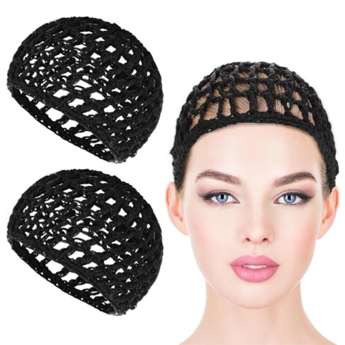 GHPKOTW 2 Stück Gehäkeltes Haarnetz, Haarnetz Zum Schlafen, Langes Haar Häkel-Haarwickel, Mesh Netz Haarnetze Für Frauen Und Mädchen von GHPKOTW
