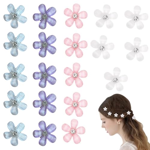 GHPKOTW 20 Stück Blumen Haarspangen mit Strass, niedliche Haarspangen, dekorative Haarnadeln, Hochzeit Haaraccessoires, Damen, Mädchen, Alltag, Party, Foto, süße Mini Haarspangen GHPKOTW 20 Stück Blumen Haarspangen mit Strass, niedliche Haarspangen, dekorative Haarnadeln, Hochzeit Haaraccessoires, Damen, Mädchen, Alltag, Party, Foto, süße Mini Haarspangen von GHPKOTW