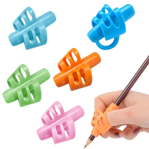 GHPKOTW 5 Stück Bleistiftgriffe Bleistiftgriffe Für Kinder Handschrift Handschriftgriff Schreiben Haltungskorrektur Werkzeug Für Bleistifte Für Kleinkinder Vorschulkinder Kinder (5 Farben) von GHPKOTW