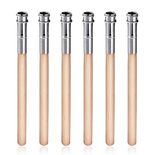 GHPKOTW 6 Stück Bleistiftverlängerung, Stiftverlängerung,12.5Cm Holz Bleistift Extender, Bleistiftverlängerer, Crayon Erweiterung,Bleistifthalter Für Wachsmalstifte Zeichenstift Werkzeug Skizzieren von GHPKOTW