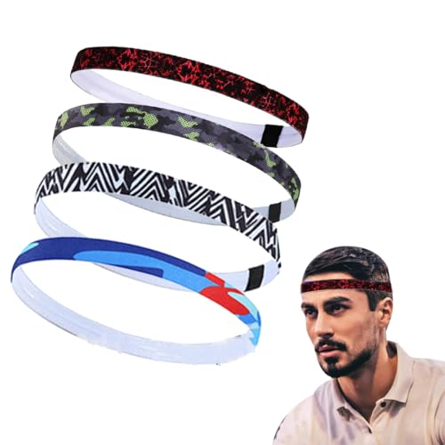 GHPKOTW Sport Haarband Set, 4 dünne rutschfeste Stirnbänder, elastisches Fitness Kopfband, hochwertiges Sportzubehör, perfekt für Yoga, Joggen, Training, Damen und Herren GHPKOTW Sport Haarband Set, 4 dünne rutschfeste Stirnbänder, elastisches Fitness Kopfband, hochwertiges Sportzubehör, perfekt für Yoga, Joggen, Training, Damen und Herren von GHPKOTW